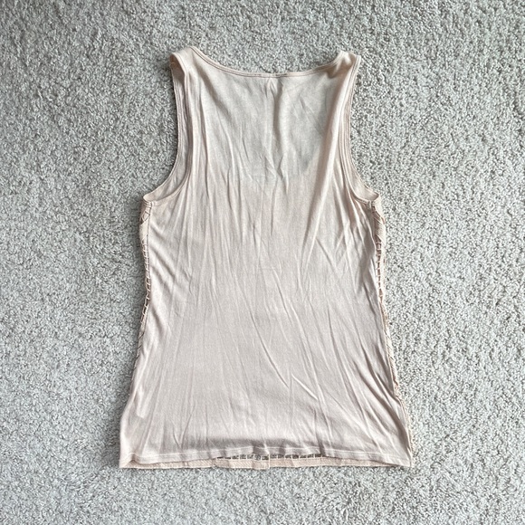 Express Shimmer Nude Lace Sleeveless Top Size XS Sparkle Tan Cream Neutral - Picture 11 of 11